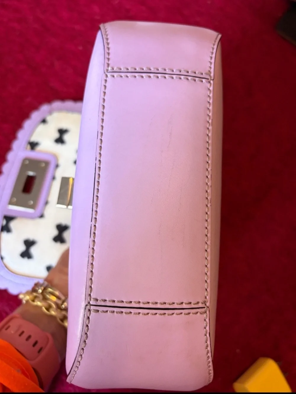 KATE SPADE NY LILAC ROAD SETH SMOOTH LEATHER SCALLOPED ADJUSTABLE CROSSBODY BAG